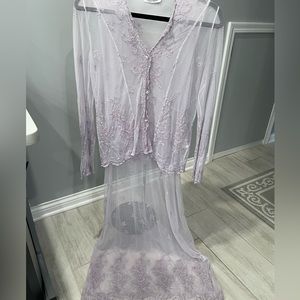 KATHERINE HARESTAD for WHITE ROSE DESIGNS Sleepwear 2 Piece Set Sheer Long
